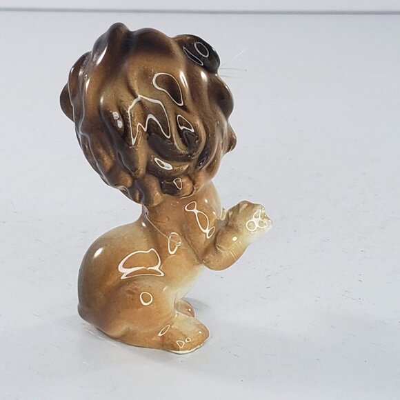 Vintage Lion Male With Whiskers Miniature Figurine Wild Animal *Repaired* - Picture 3 of 9